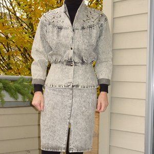 Paris Blues grey washed Denim 2pc. Suit size S